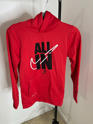 3 Brand Red Pullover Hoodie Fleece Graphic Logo Pockets Boys Size G 12-13