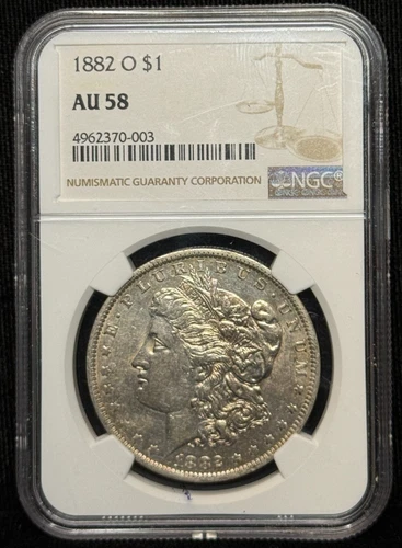 NGC AU 58 1882-O Morgan One Dollar S$1 Silver Coin -007