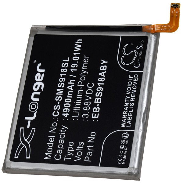 Akku FüR Samsung SM-S918A Smartphone 3,88V 4900Mah/19Wh Li-Polymer Schwarz-image