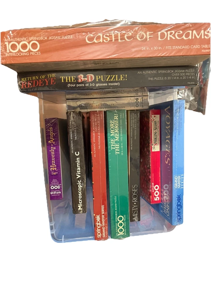 VTG Springbok Puzzles, Lot of 10 Sealed New (cosmetic Box Seal/ Rips/tares) - Image 2 of 4