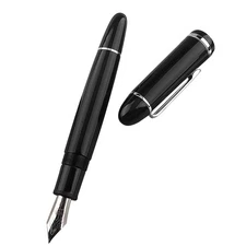 0.5mm Fine Nib Jinhao X159 Fountain Pen Black With Silver Clip Acrylic Screw Cap