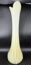 Vintage MURANO ITALY Extra Tall 20.5" "BUTTER" yellow cased glass SWUNG VASE