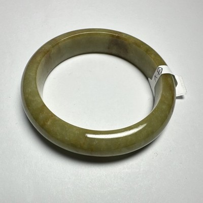 Gelbe Jade runder Armreif Armband, Jade Material, grüne Farbe 55 mm
