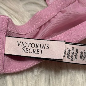 Victorias Secret 36DD Bra Pink Floral Dream Angels Push Up Without Padding