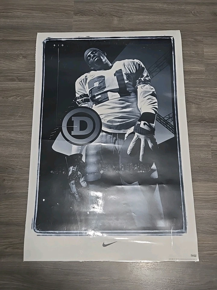 Vintage Nike Poster Deion Sanders NFL 1995 Big D Poster Dallas Cowboys Laminated - Image 3 of 4