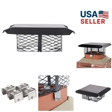 Chimney Cap with Adjustable Fit – Black Galvanized Steel for All Flue Types