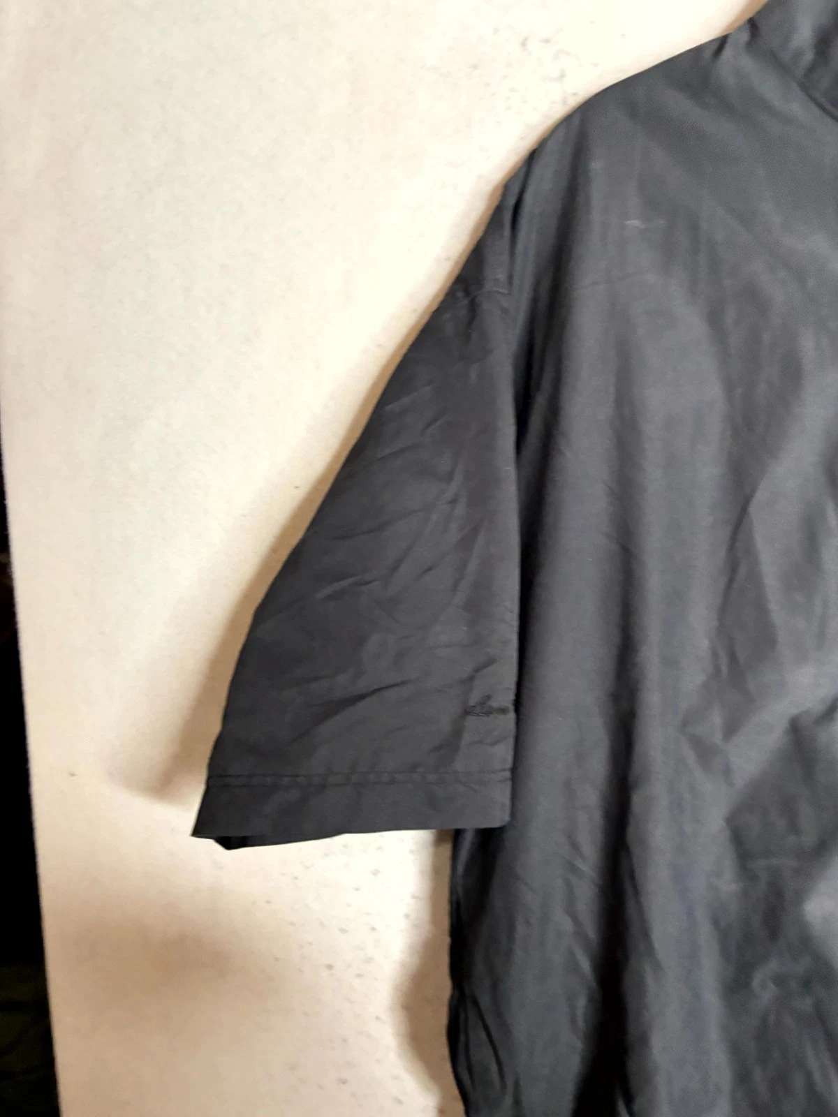 Ben Hogan Windbreaker Jacket Mens Large Black Ribbed Hem Short Sleeve 1/4 Snap image 3