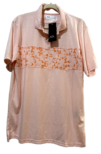 NWT $65 Oakley Shirt Top Polo Mens Medium Sand Print Golf Lightweight Casual - Picture 2 of 10