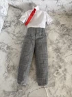 1996 Ken Fashion Avenue #14679 Mattel Vintage Outfit Plaid Pants Shirt Red Tie