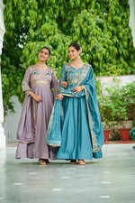 Stylish Look Ready To Wear Vichitra Silk Top Palazzo With Dupatta For Wedding