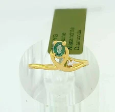 GENUINE 0.23 Cts ALEXANDRITE & DIAMOND RING 10k GOLD -Free Certificate Appraisal