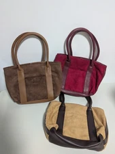 Vintage Shiseido Mini Tote In Suede And Leather Lot of 3