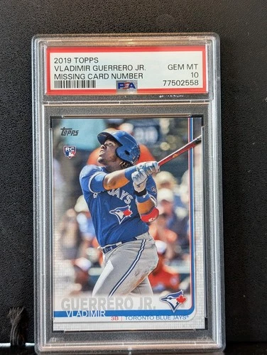 2019 Topps Series 2 Vladimir Guerrero Jr. RC Missing Card Number PSA 10 Gem Mint