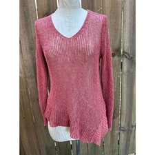 EILEEN FISHER ASYMMETRICAL Lacy Knit SWEATER PL
