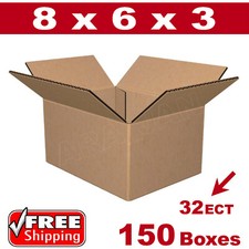 150 - 8x6x3 Cardboard Boxes Mailing Packing Shipping Box 32ECT Corrugated Carton
