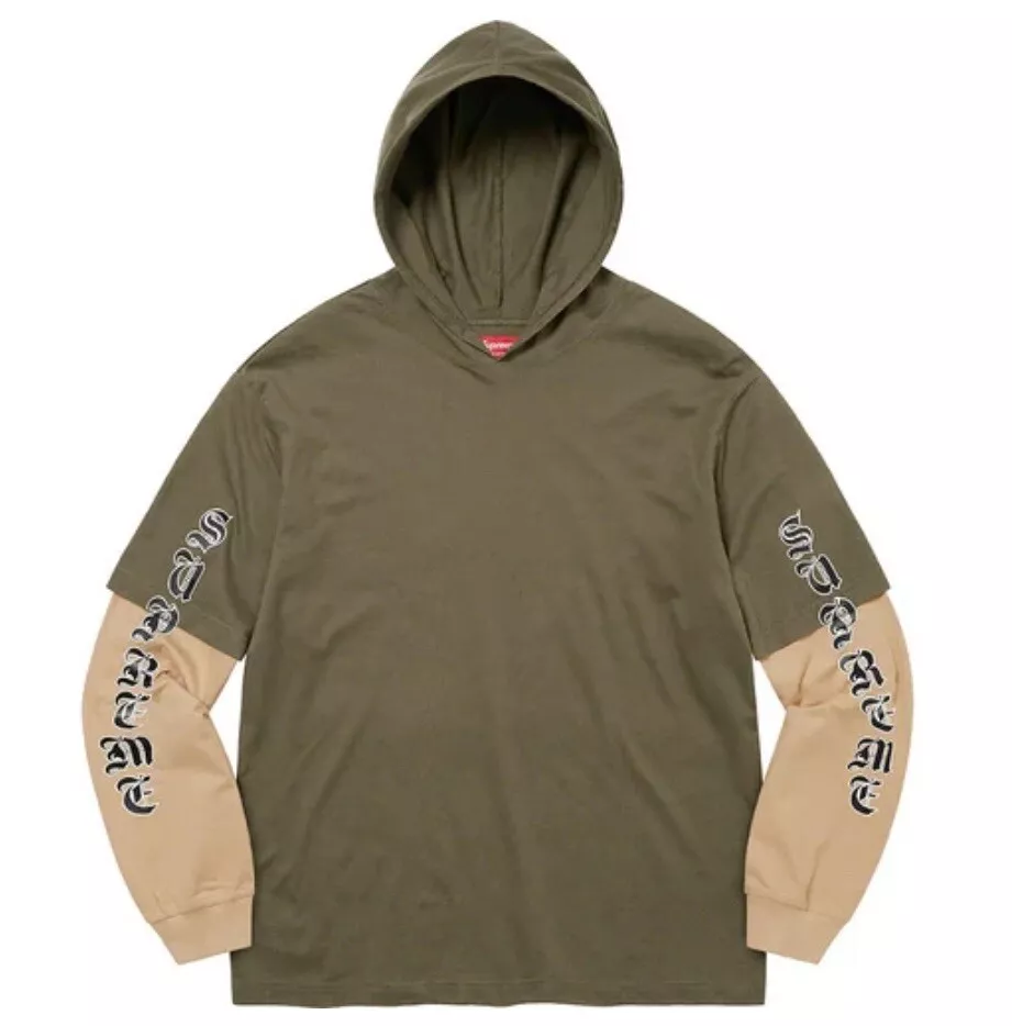 Supreme FW22 Layered Hooded L/S Long Sleeve Top Shirt Jersey