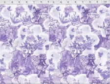 Fairy Dreamland Toile, Lilac, 1 yard, Cicely Mary Barker, Michael Miller