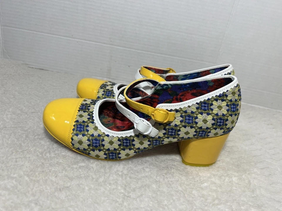 Irregular Choice Mini Mod 2 Ankle Strap Buckle Fastening Mustard Women’s Sz 10 - Image 4 of 4