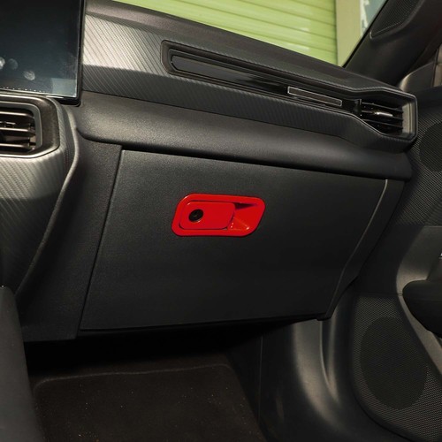 Red Co-pilot Storage Box Switch Cover Trim Overlay Sticker for Ford Mustang 24+ - Picture 4 of 13