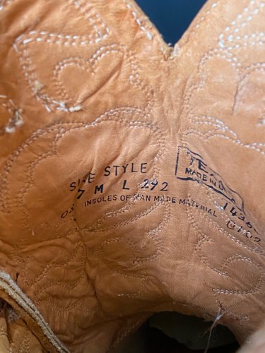 Vintage 1970s floral cowgirl boots, brown genuine leather cowboy heel boho 7 - Picture 11 of 18