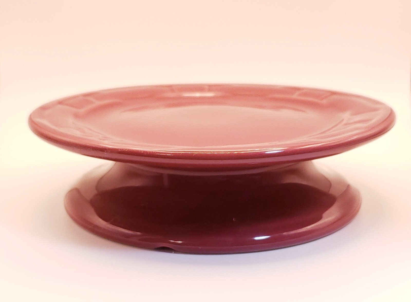 Longaberger Pottery Woven Traditions Pillar Candle Holder Paprika Red 7