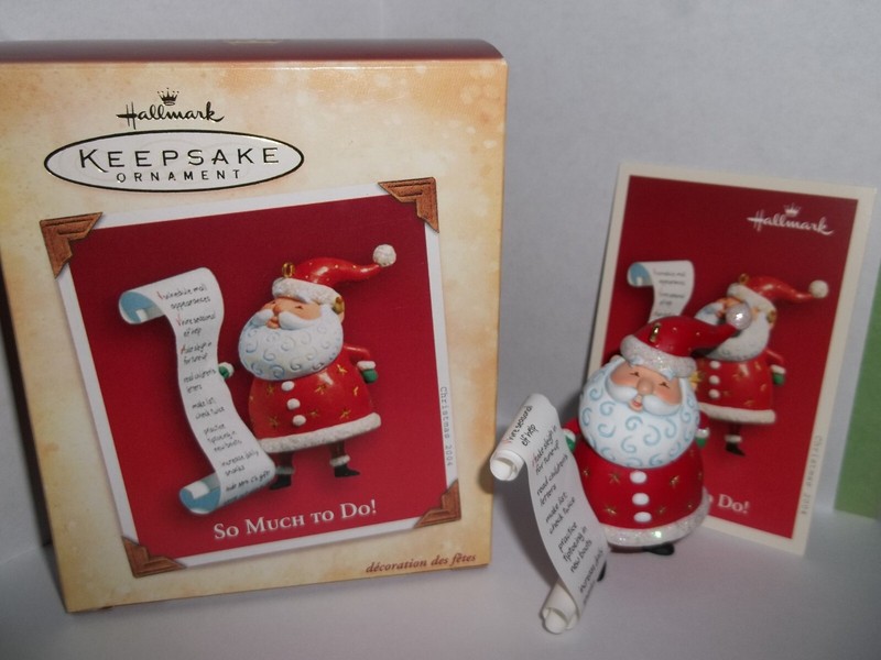 Hallmark Keepsake So Much To Do! Santa checking his list 2004 NIB