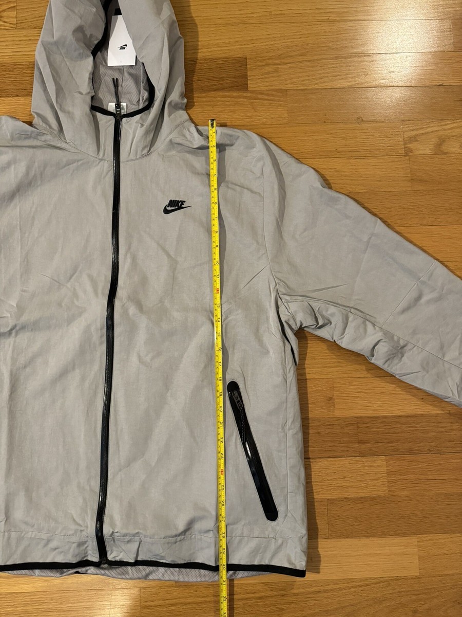 New 3XL Nike Tech Repel Jacket Gray Black Woven Hooded Tall