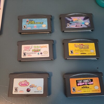 Lot of 6 gameboy advance games SpongeBob's Atlantis SquarePantis Tony Hawk Polly