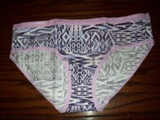 NWT VICTORIA'S SECRET COTTON HIPHUGGER HIPSTER PANTIES 313838 PURPLE PRINT M