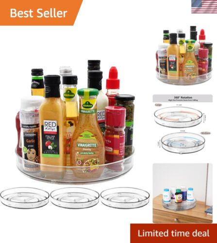 Lazy Susan Organizer, 11" 4 Pack, Turntable for Cabinet, Kitchen, Fridge, Pan...