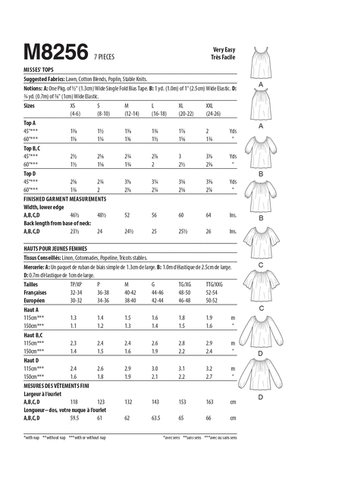 McCalls Sewing Pattern 8256 Misses 4-26 Easy Tops Gathered Neckline & Sleeve Var - Picture 2 of 9