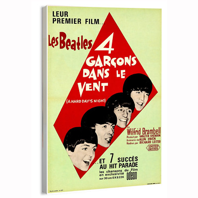 1964 The Beatles A Hard Day's Night 4 Garcons Movie Poster or Canvas