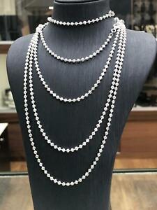 925 Sterling Silver Ball Bead Chain Necklace 16 to 26" 