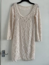 CREAM LACE DRESS Size SMALL APPROX  Summer Holiday Party Short Style