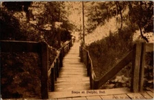 1911. STEPS AT DELPHI, IND. POSTCARD. RC12