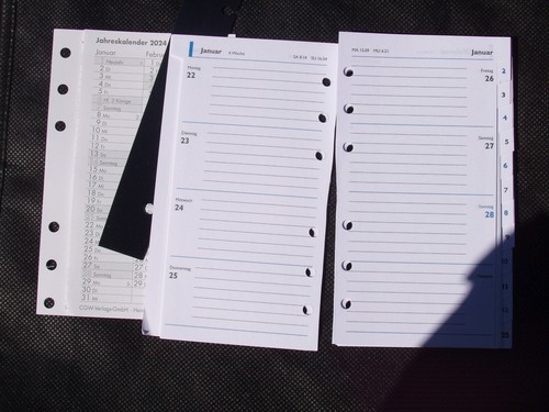 Kalender EINLAGE A6 WOCHE Ringbucheinlage NEU 2024 und Jahresplan 2024 