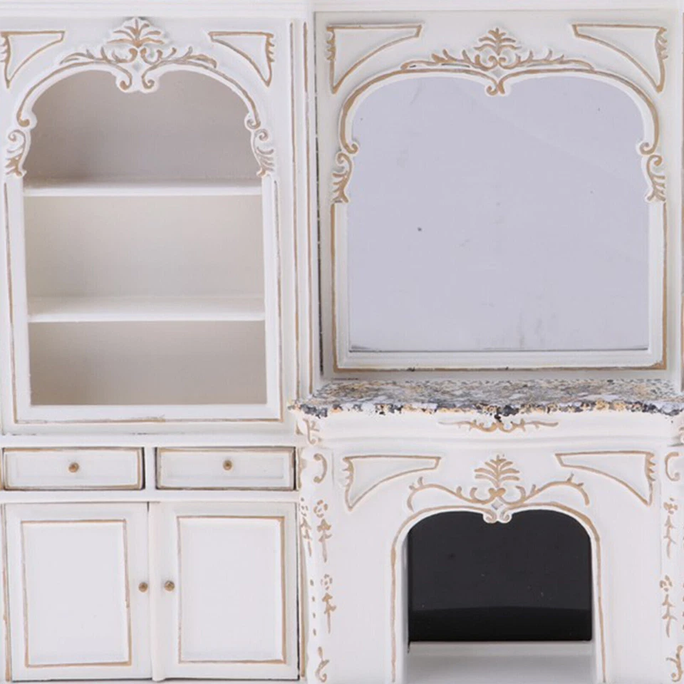 1:12 Dolls house miniatures Boutique European fireplace cabinet display  cabinet - Image 3 of 4