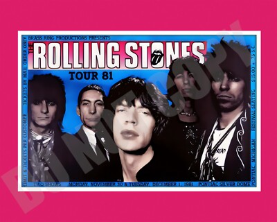 1981 Rolling Stones Detroit Pontiac Silverdome Concert Tour Poster Ad 8x10 Photo
