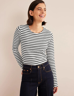 Boden - Bea Long Sleeve Breton - Damen Top Tee Oberteil NEU - UK 14 EU 42