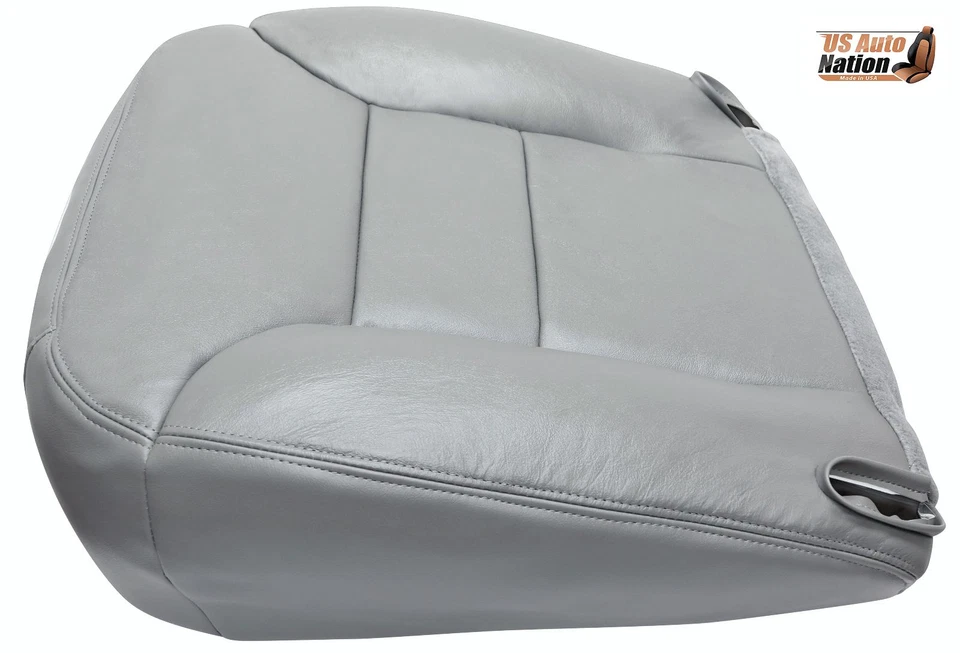 1996 1997 1998 GMC Sierra 1500 2500 3500 Driver Bottom Leather Seat Cover Gray - Image 2 of 4