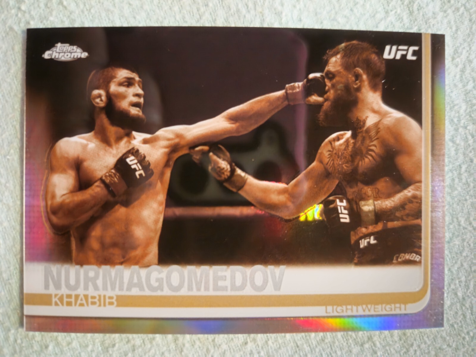 Khabib Nurmagomedov 2019 Topps UFC Chrome Sepia Refractor Card