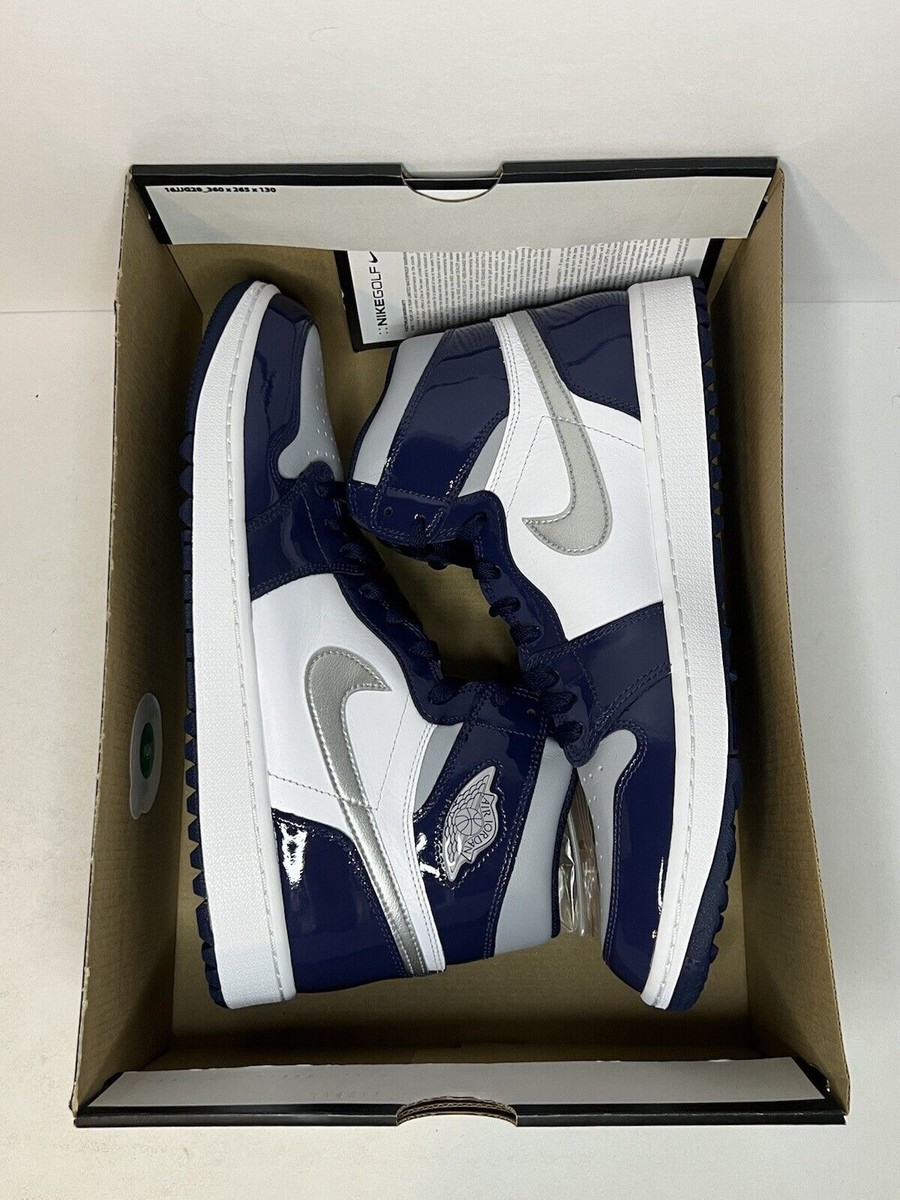 Nike Air Jordan 1 Retro High Golf Patent Midnight Navy White Nike Air Jordan 1 Retro High Golf Patent Midnight Navy White
