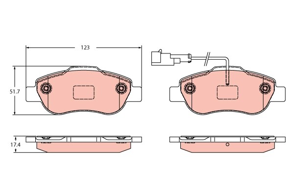 GDB2415 TRW Brake Pad Set, disc brake for FORD