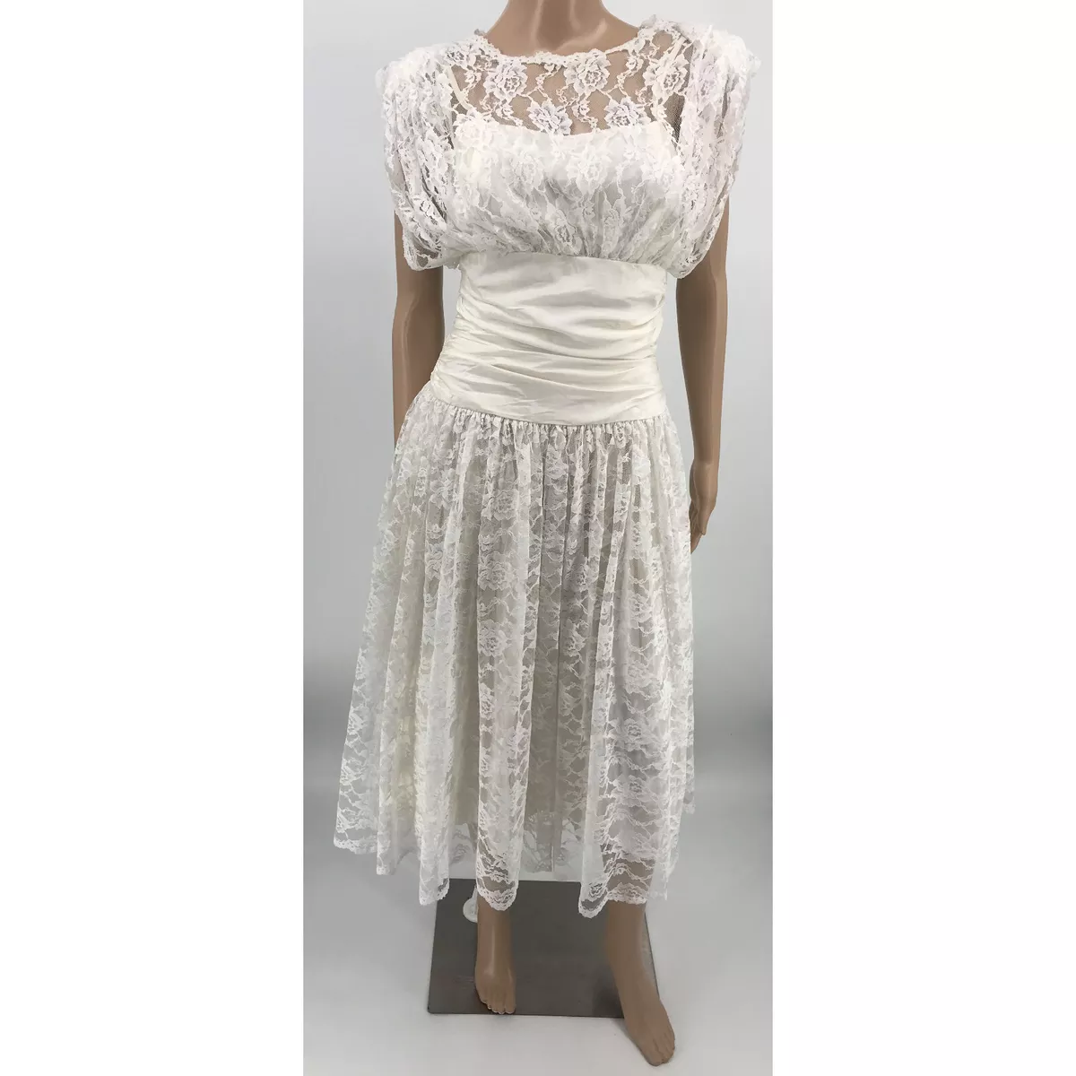 Ivory lace overlay hot sale dress