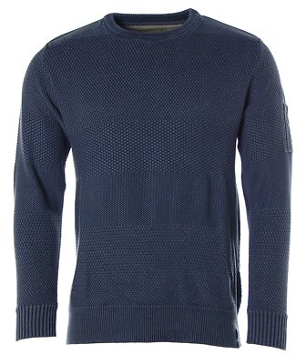 Kitaro Herren Pullover Strick Rundhals Strickmix -Kintla Peak- Blue Moon M Y1885