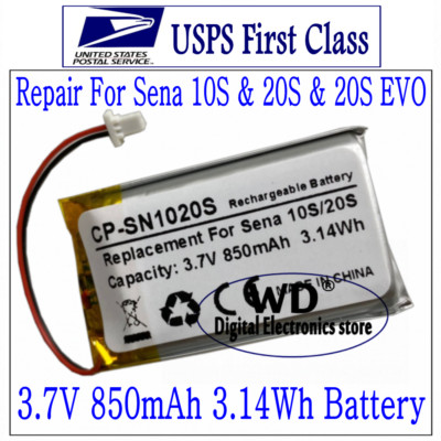 850mAh Replacement Battery For Sena 10S & 20S & 20S-EVO-01 Motorcycle Headset