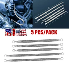5PCS Universal Car Ground Strap Tinned Copper Braided Engine Ground Strap Cable