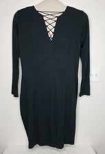 Lane Bryant Black Knit Dress Size 20 Sexy Neckline New with Tags $99 msrp