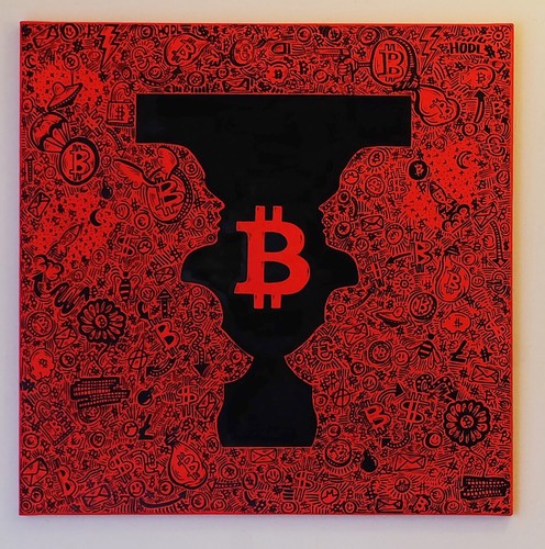Modernes Krypto-Gemälde - BTC 13# - WIRD IN 14 TAGEN GEFERTIGT UND GELIEFERT!