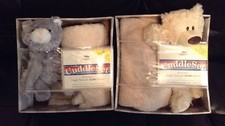 Gund Brand 2 Piece CuddleSet W Snuggly Throw  Plush Pick Bear or Cat NIP Gift 